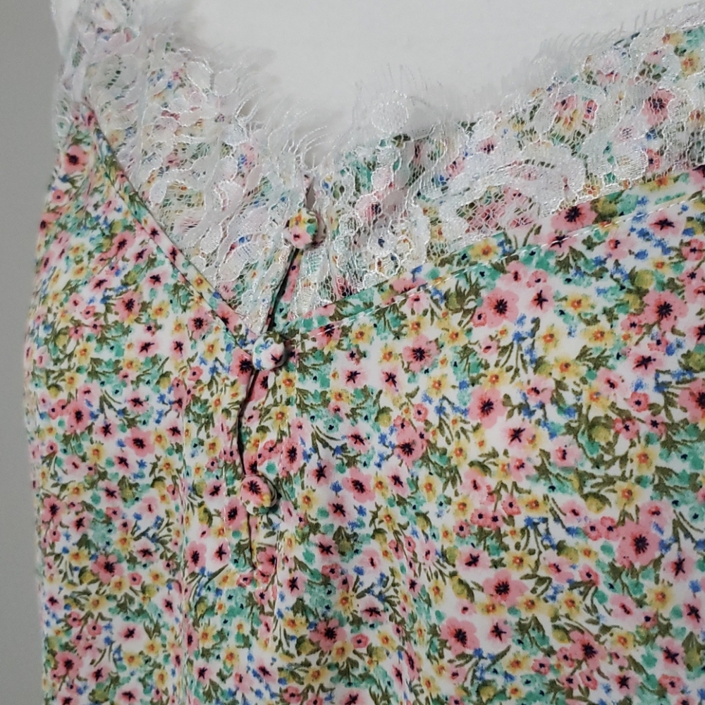 NWT Entro Floral Cami with Lace+Adjustable Straps - Picture 6 of 13
